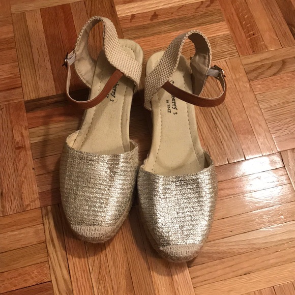 Silver Espadrille Wedge Heel - Size 39 - Picture 1 of 6